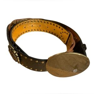 Unique women's cowgirl style brown black gold Guess belt size XS fits up to M